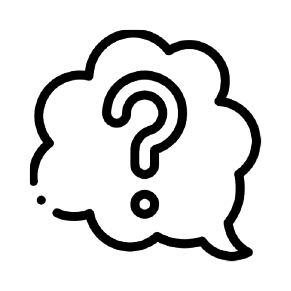 Line illustration of question mark in a thought bubble